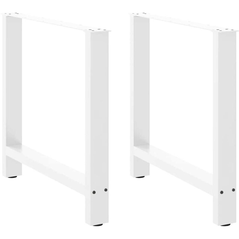 vidaXL Dining Table Legs White 2 pcs 80x(72-73) cm Steel, White