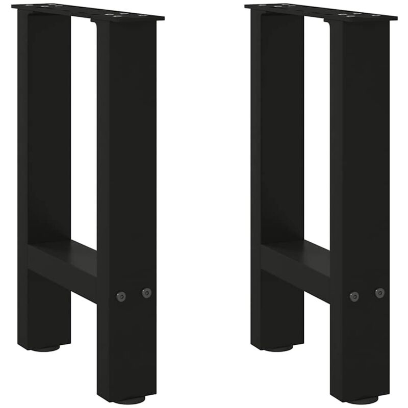Coffee Table Legs Black 2 Pcs 38x(42-43) Cm Steel Vidaxl