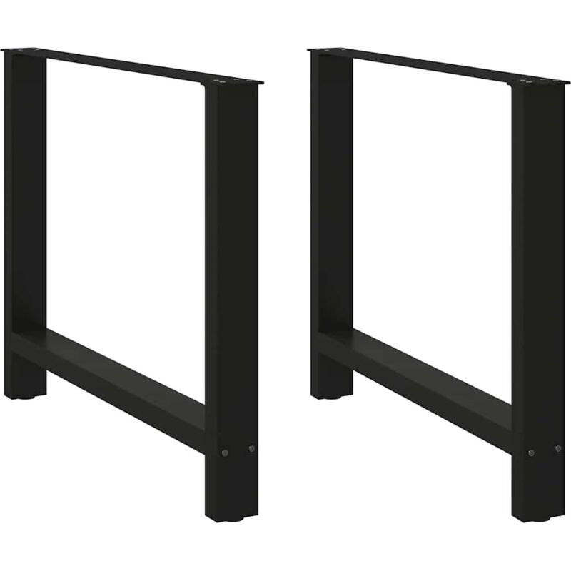 Dining Table Legs Black 2 pcs 90x(72-73) cm Steel Vidaxl