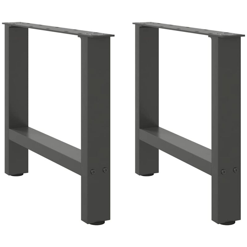 vidaXL Coffee Table Legs Anthracite 2 pcs 60x(42-43) cm Steel, Black