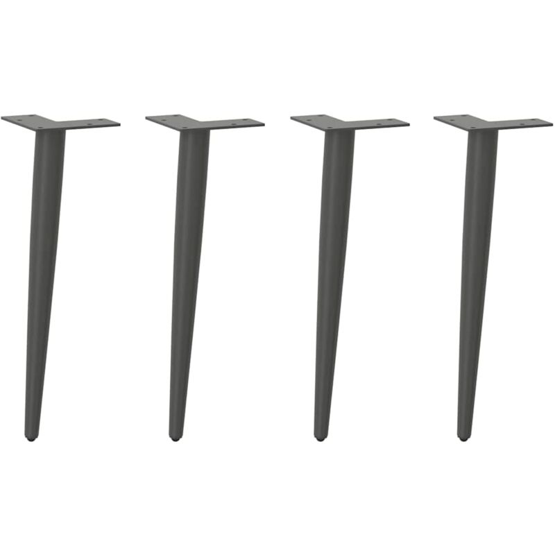 vidaXL Coffee Table Legs Conical Shape 4 pcs Anthracite 42-43 cm Steel, Black
