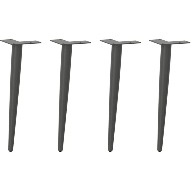 vidaXL Coffee Table Legs Conical Shape 4 pcs Anthracite 30-31 cm Steel, Black