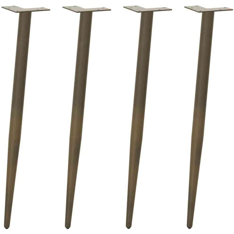 Console Table Legs Conical Shape 4 pcs Natural Steel 72-73 cm Steel Vidaxl