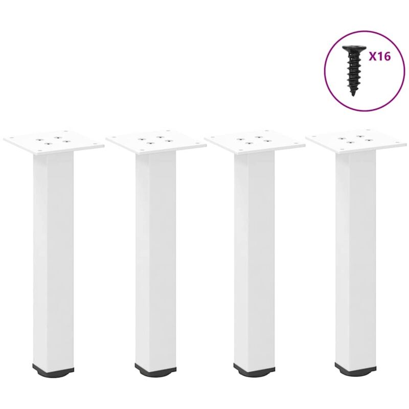 Coffee Table Legs 4 pcs White 30-32 cm Steel vidaXL