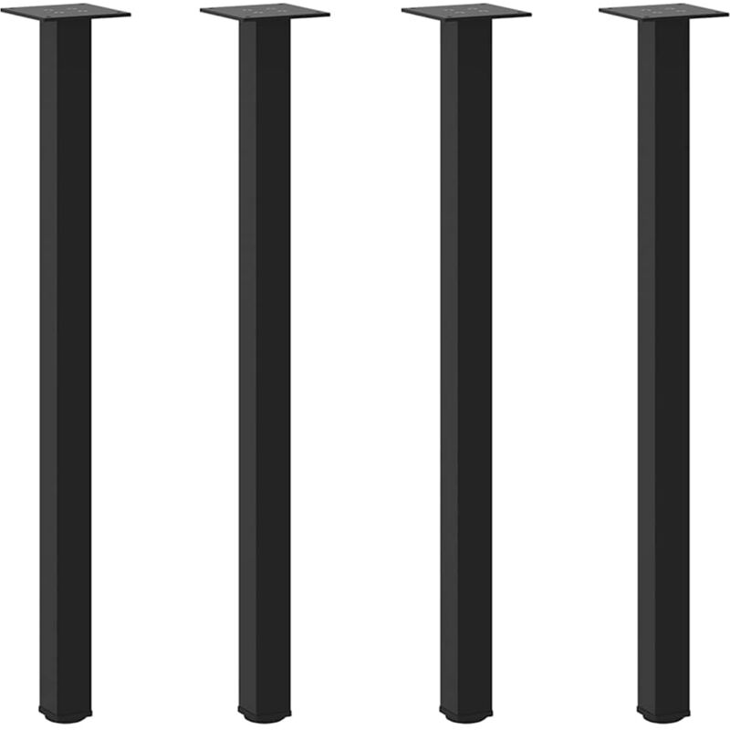 vidaXL Console Table Legs 4 pcs Black 72-74 cm Steel, Black