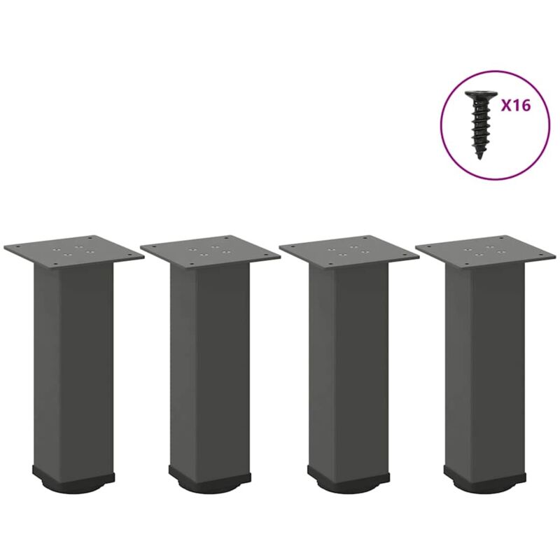 Coffee Table Legs 4 Pcs Anthracite 30-32 Cm Steel Vidaxl