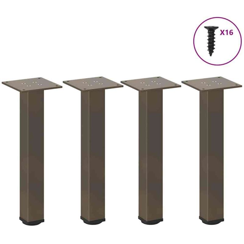 Coffee Table Legs 4 pcs Natural Steel 30-32 cm Steel Vidaxl