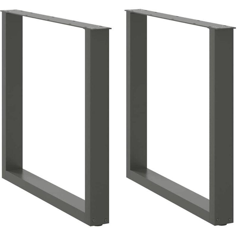 vidaXL Dining Table Legs U-Shaped 2 pcs Anthracite 80x(72-73) cm Steel - Black, Black