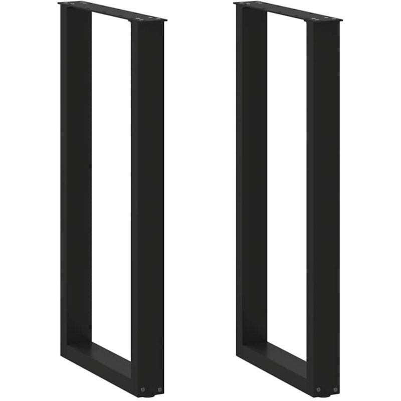 Bar Table Legs U-Shaped 2 pcs Black 40x(100-101) cm Steel vidaXL