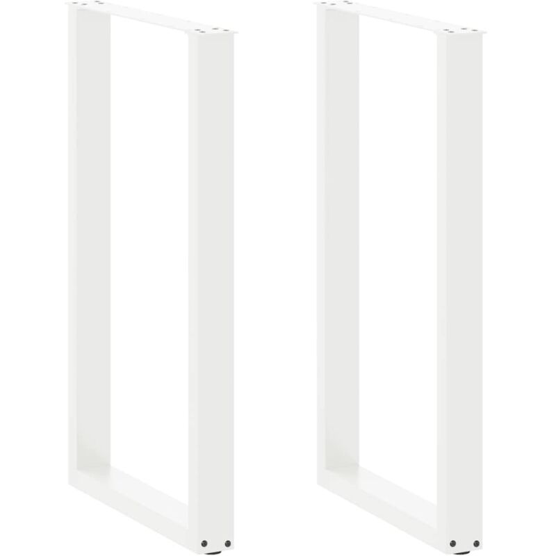 Bar Table Legs U-Shaped 2 pcs White 60x(100-101) cm Steel vidaXL