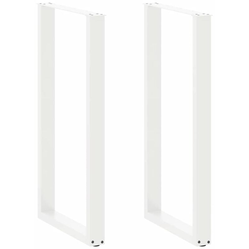 Bar Table Legs U-Shaped 2 pcs White 60x(110-111) cm Steel vidaXL