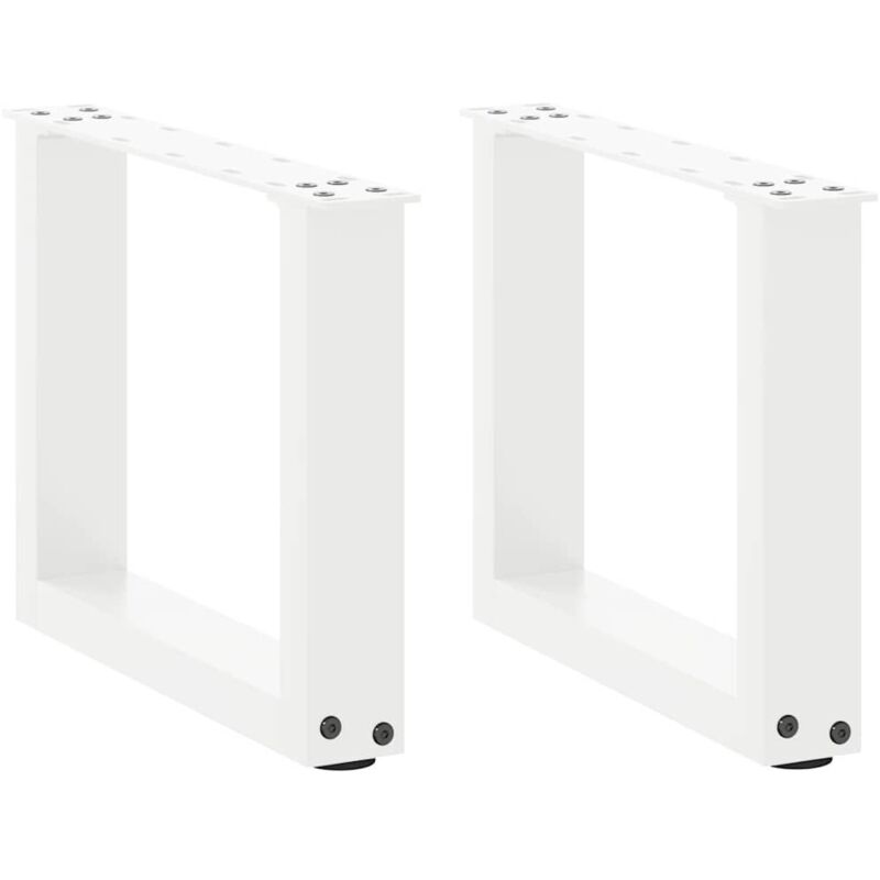 vidaXL Coffee Table Legs U-Shaped 2 pcs White 40x(30-31) cm Steel, White