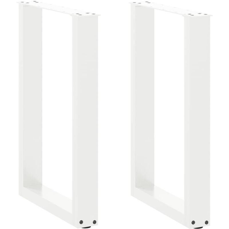 Dining Table Legs U-Shaped 2 pcs White 50x(72-73) cm Steel vidaXL