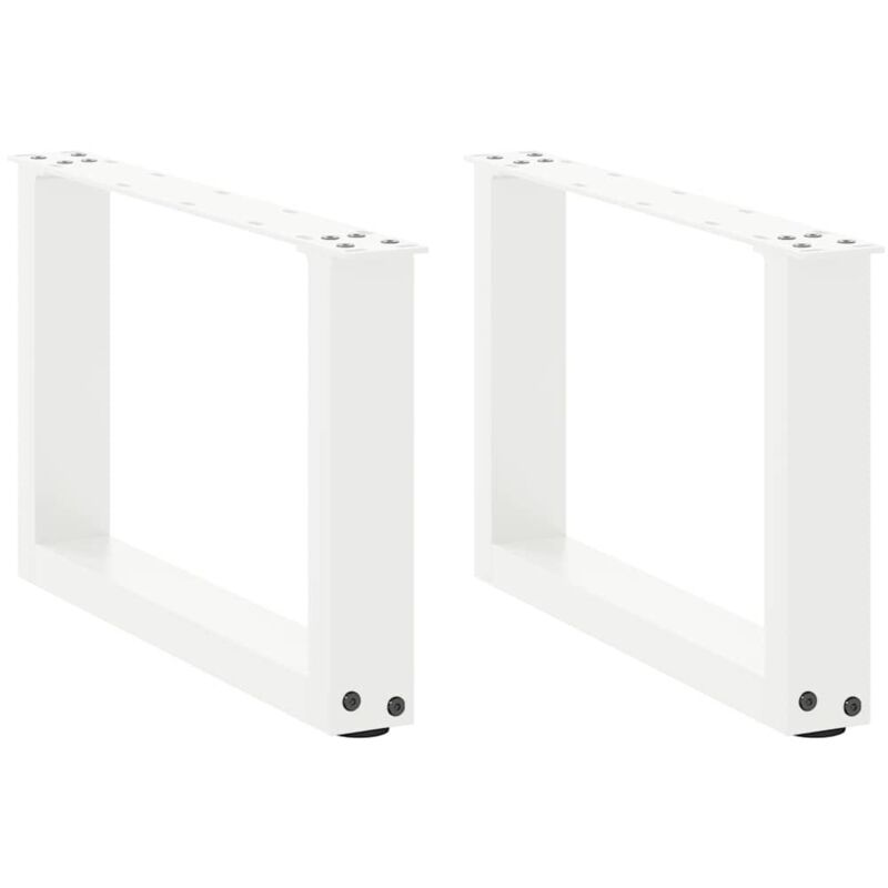 vidaXL Coffee Table Legs U-Shaped 2 pcs White 50x(30-31) cm Steel, White