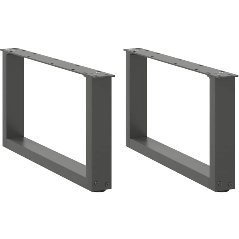 vidaXL Coffee Table Legs U-Shaped 2 pcs Anthracite 60x(30-31) cm Steel - Black, Black