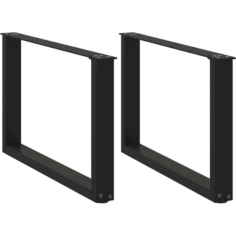 vidaXL Coffee Table Legs U-Shaped 2 pcs Black 60x(42-43) cm Steel, Black