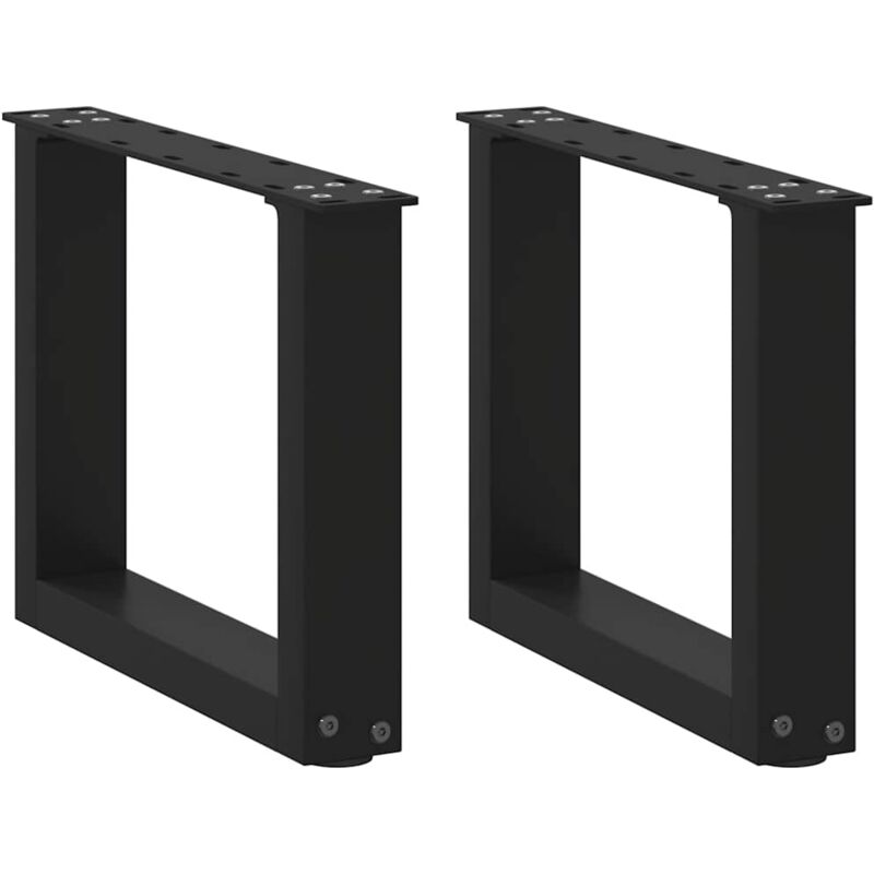 Coffee Table Legs U-Shaped 2 pcs Black 40x(30-31) cm Steel vidaXL