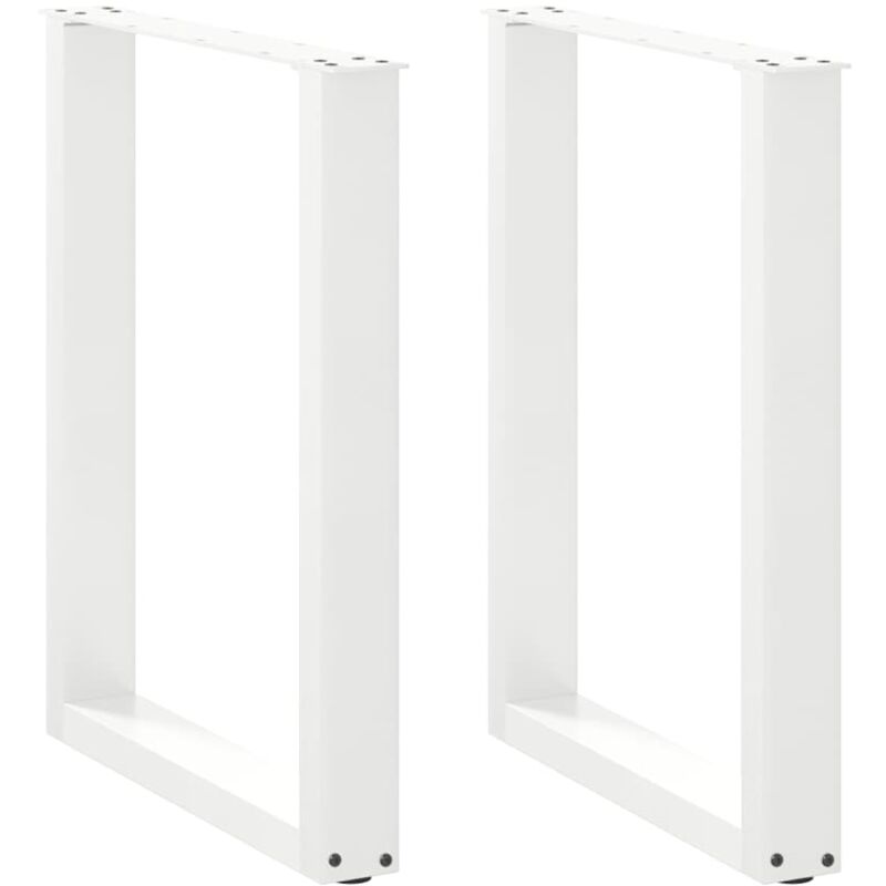 Dining Table Legs U-Shaped 2 pcs White 60x(72-73) cm Steel vidaXL