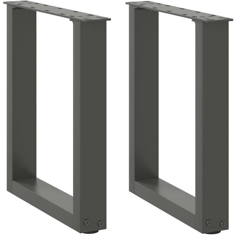 Coffee Table Legs U-Shaped 2 pcs Anthracite 38x(42-43) cm Steel vidaXL
