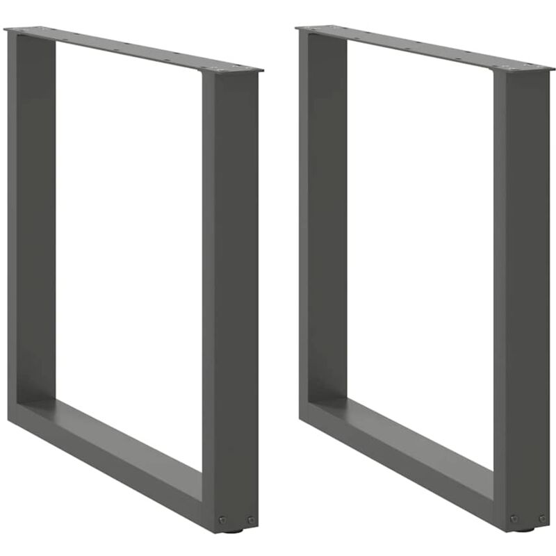 vidaXL Dining Table Legs U-Shaped 2 pcs Anthracite 90x(72-73) cm Steel - Black, Black
