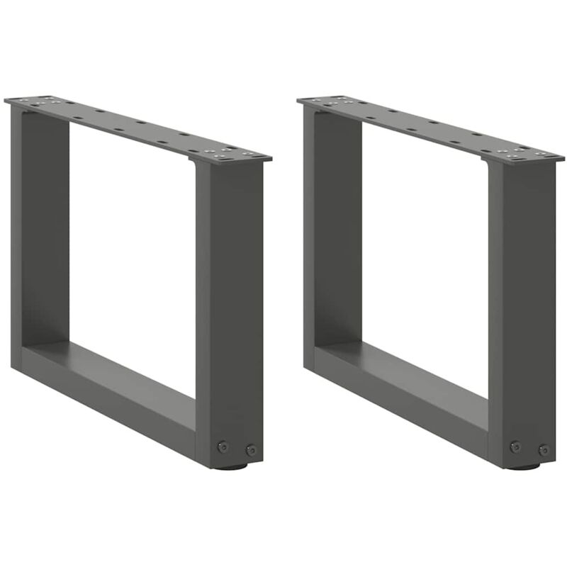 vidaXL Coffee Table Legs U-Shaped 2 pcs Anthracite 50x(30-31) cm Steel, Black