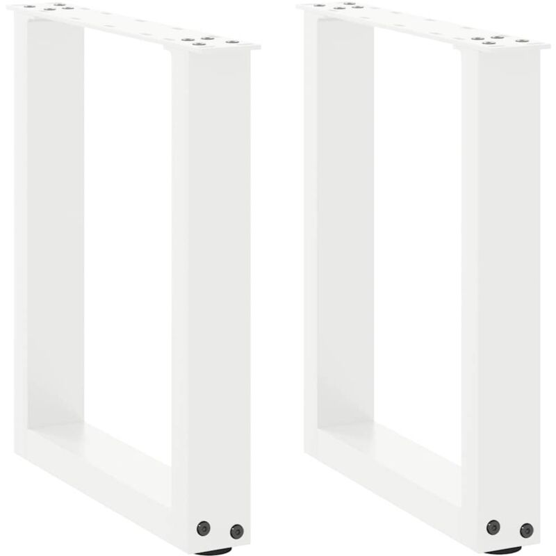vidaXL Coffee Table Legs U-Shaped 2 pcs White 28x(42-43) cm Steel, White