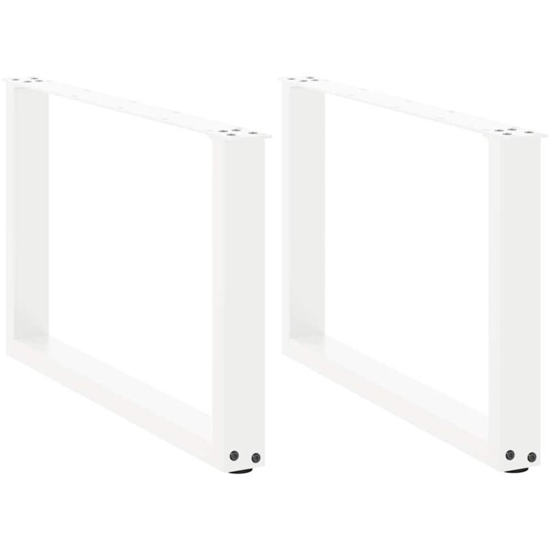 vidaXL Coffee Table Legs U-Shaped 2 pcs White 60x(42-43) cm Steel, White