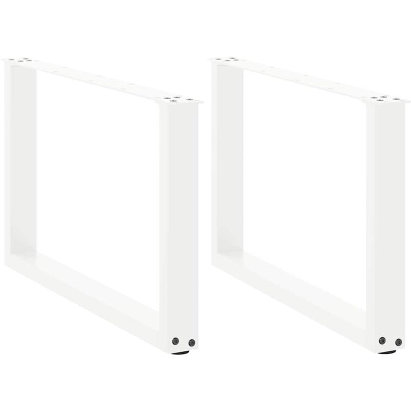 vidaXL Coffee Table Legs U-Shaped 2 pcs White 70x(42-43) cm Steel, White