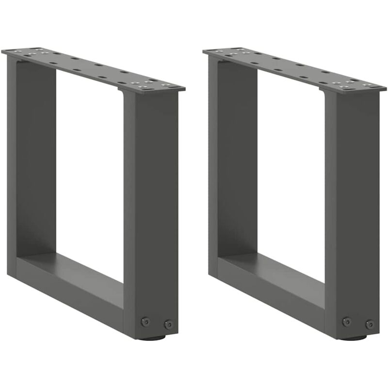 vidaXL Coffee Table Legs U-Shaped 2 pcs Anthracite 40x(30-31) cm Steel - Black, Black