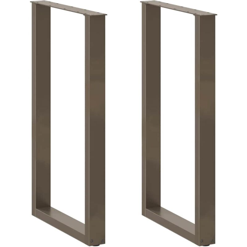 Bar Table Legs U-shaped 2 Pcs Natural Steel 60x(100-101) Cm Steel Vidaxl