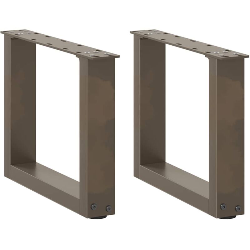 Coffee Table Legs U-shaped 2 Pcs Natural Steel 40x(30-31) Cm Steel Vidaxl