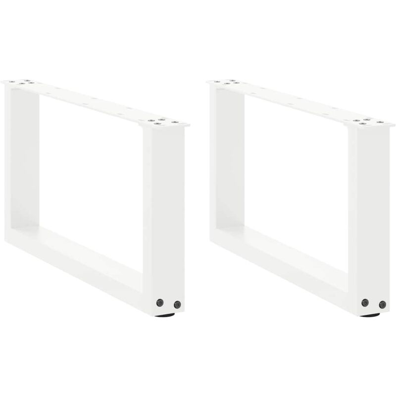 vidaXL Coffee Table Legs U-Shaped 2 pcs White 60x(30-31) cm Steel, White
