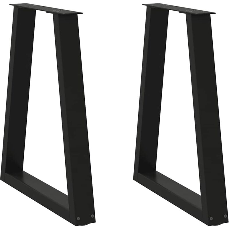 vidaXL Coffee Table Leg - Set of 2 - Black - Powder-coated steel - 60 cm x 72 cm, Black