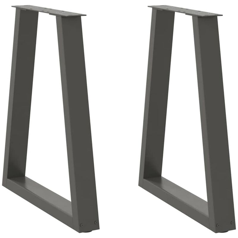 vidaXL Dining Table Legs V-Shape 2 pcs Anthracite 60x(72-73.3) cm Steel - Black, Black