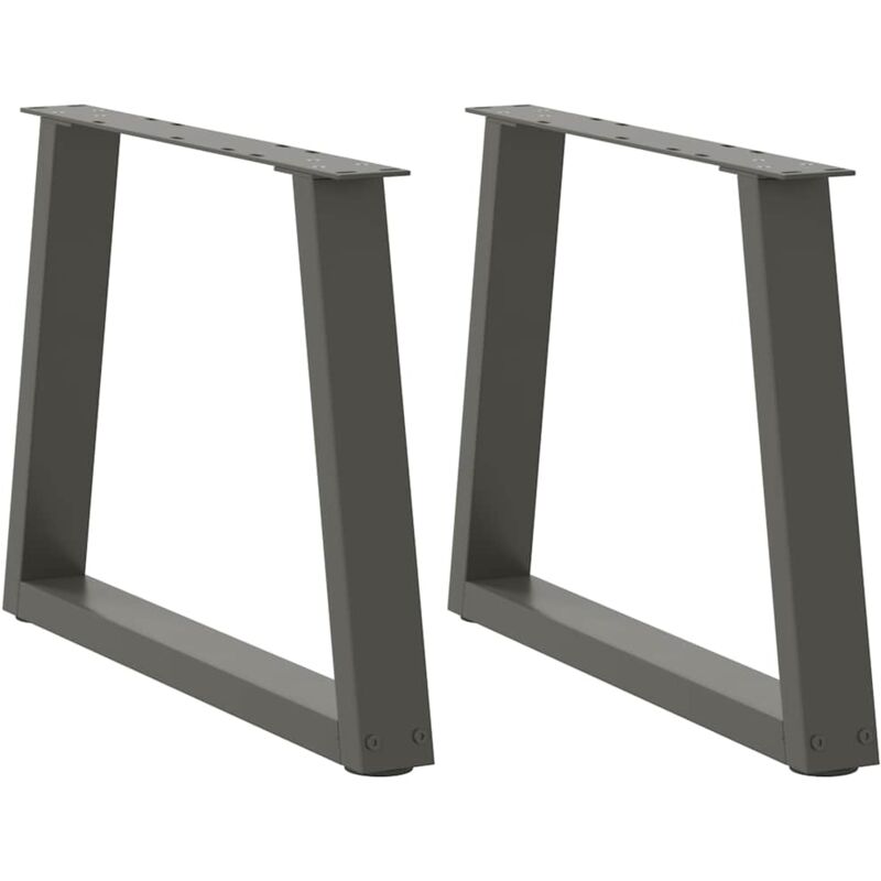 vidaXL Coffee Table Legs V-Shape 2 pcs Anthracite 60x(42-43.3) cm Steel - Black, Black