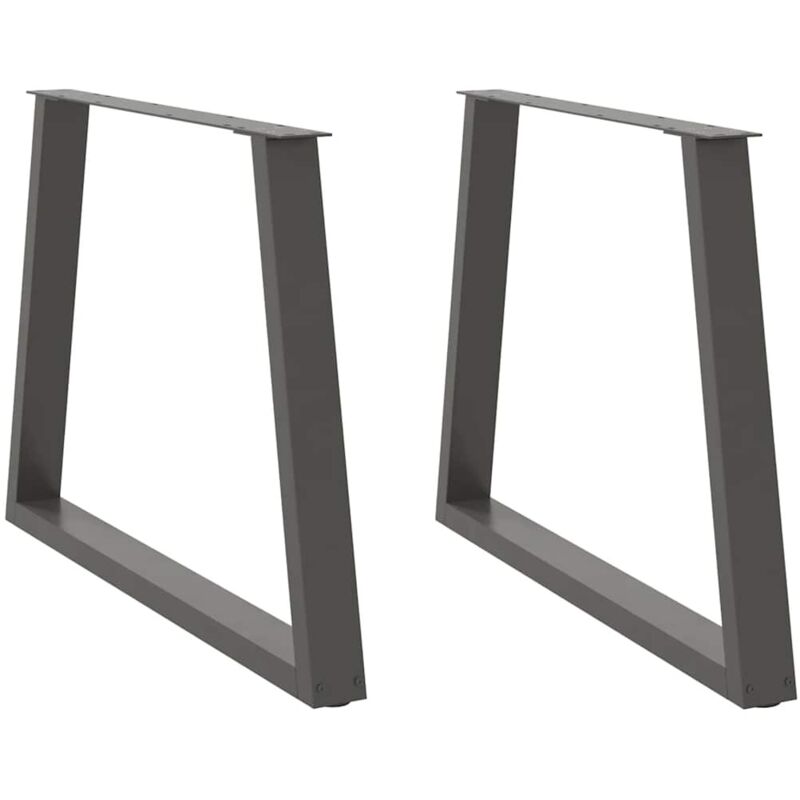 vidaXL Dining Table Legs V-Shape 2 pcs Anthracite 100x(72-73.3) cm Steel - Black, Black