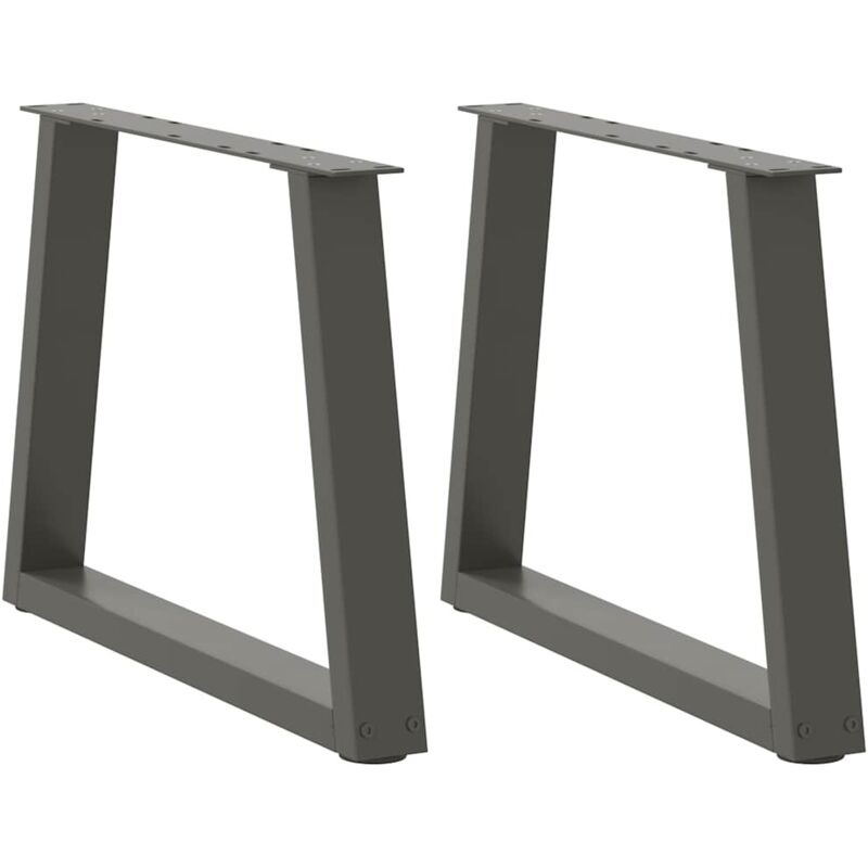 vidaXL Coffee Table Legs V-Shape 2 pcs Anthracite 50x(42-43.3) cm Steel - Black, Black