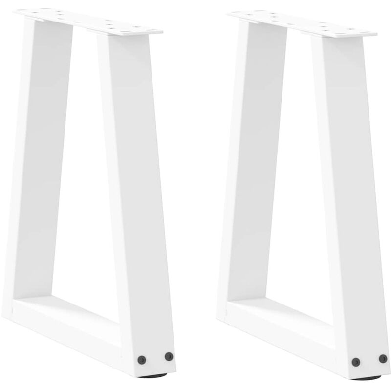 Vidaxl - Coffee Table Legs V-shape 2 Pcs White 28x(42-43.3) Cm Steel