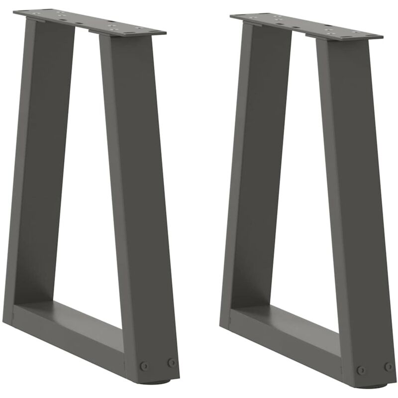vidaXL Coffee Table Legs V-Shape 2 pcs Anthracite 38x(42-43.3) cm Steel - Black, Black