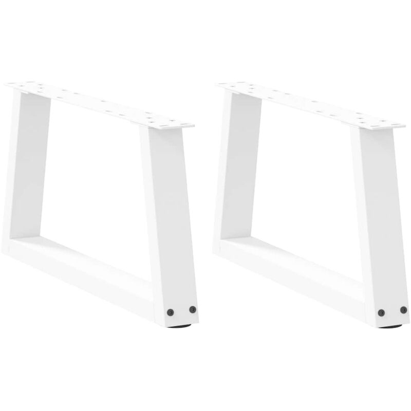 vidaXL Coffee Table Legs V-Shape 2 pcs White 70x(30-31.3) cm Steel, White