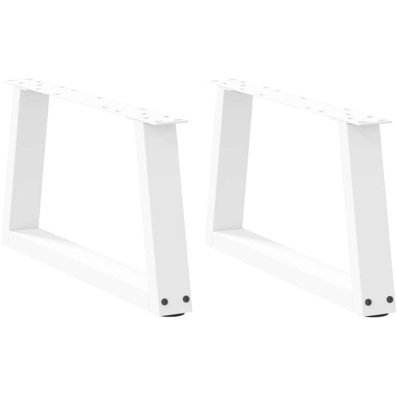 vidaXL Coffee Table Legs V-Shape 2 pcs White 60x(30-31.3) cm Steel, White
