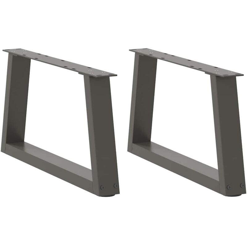 vidaXL Coffee Table Legs V-Shape 2 pcs Anthracite 70x(30-31.3) cm Steel - Black, Black