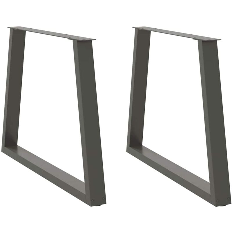 vidaXL Dining Table Legs V-Shape 2 pcs Anthracite 90x(72-73.3) cm Steel - Black, Black