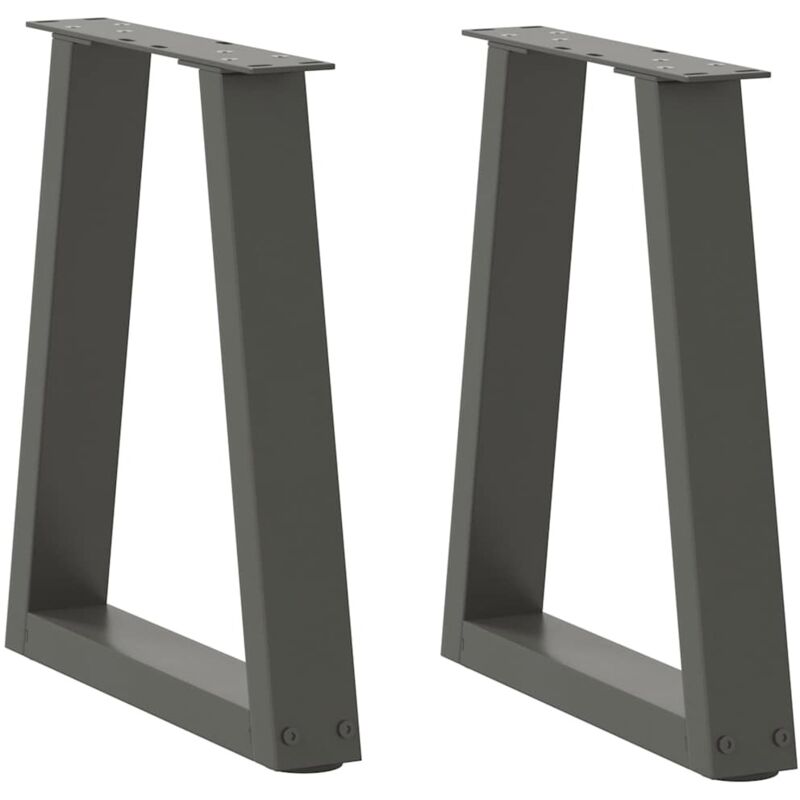 vidaXL Coffee Table Legs V-Shape 2 pcs Anthracite 28x(42-43.3) cm Steel - Black, Black