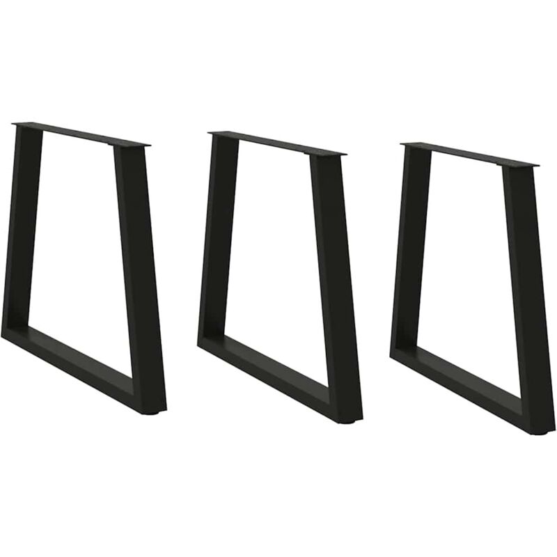 vidaXL Dining Table Legs V-Shape 3 pcs Black 80x(72-73.3) cm Steel, Black
