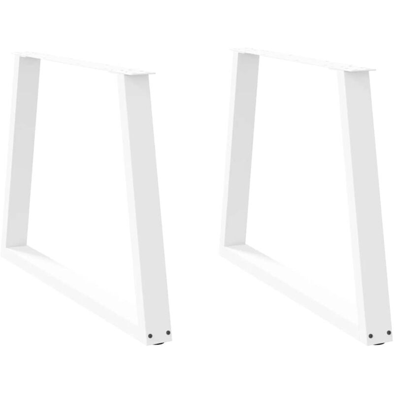 vidaXL Dining Table Legs V-Shape 2 pcs White 100x(72-73.3) cm Steel, White