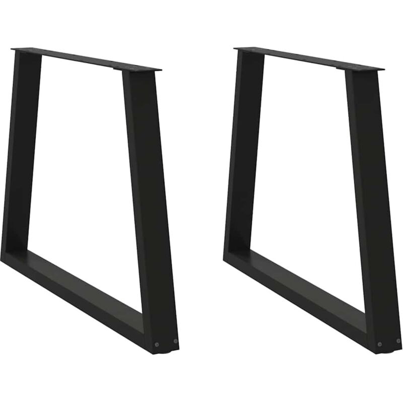 vidaXL Dining Table Legs V-Shape 2 pcs Black 90x(72-73.3) cm Steel, Black