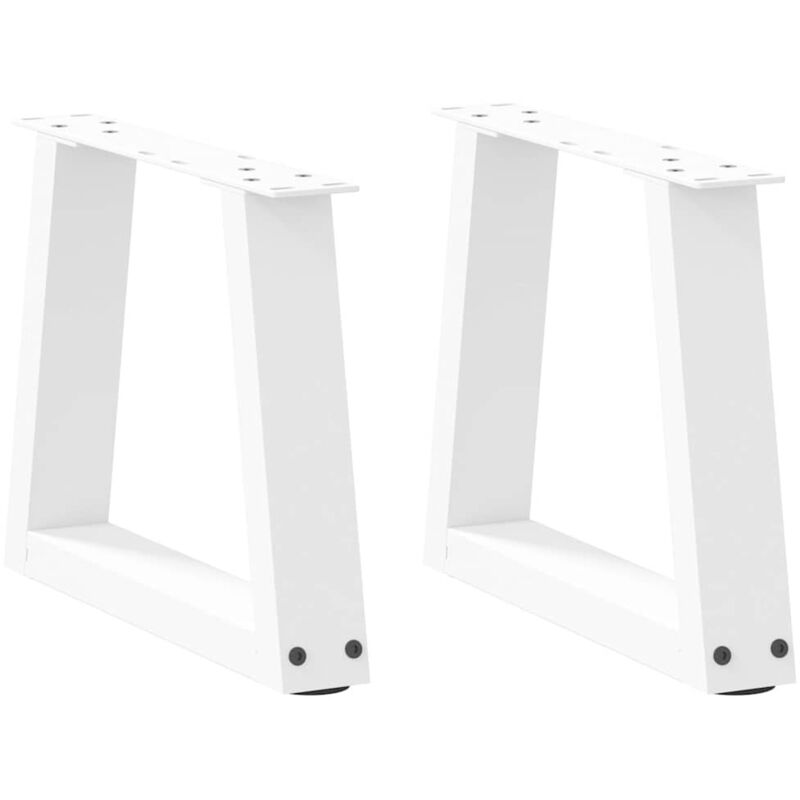 vidaXL Coffee Table Legs V-Shape 2 pcs White 40x(30-31.3) cm Steel, White