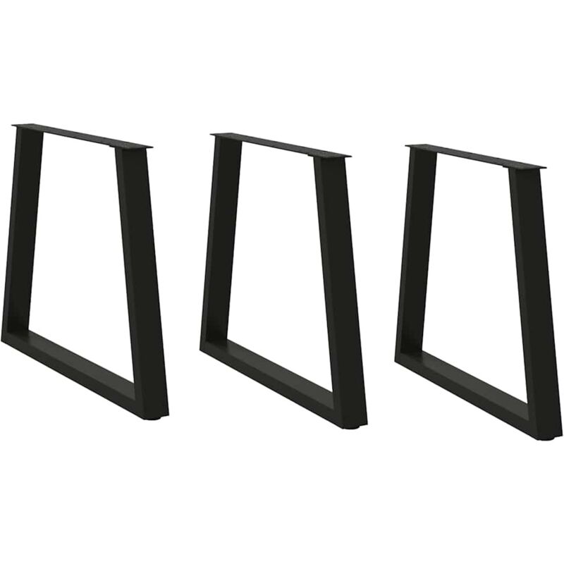vidaXL Dining Table Legs V-Shape 3 pcs Black 70x(72-73.3) cm Steel, Black