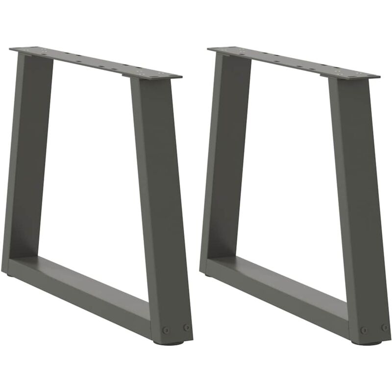 vidaXL Coffee Table Legs V-Shape 2 pcs Anthracite 70x(42-43.3) cm Steel - Black, Black